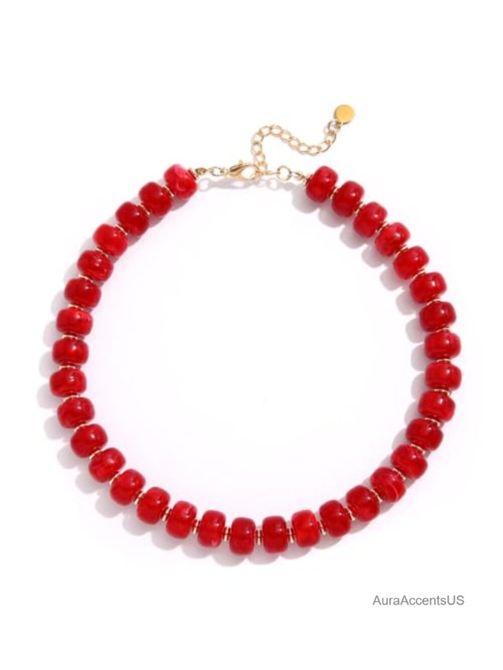 Chunky Beaded Necklace Boho Statement Resin Beads Choker Adjustable Lobster